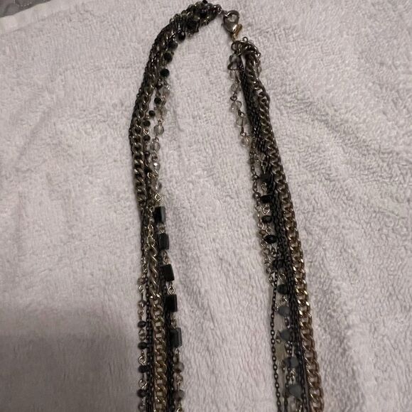 Express gold beaded long necklace. Lots of rows - Picture 4 of 7